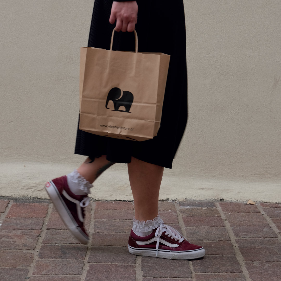 ElephantStore bag with a man walking
