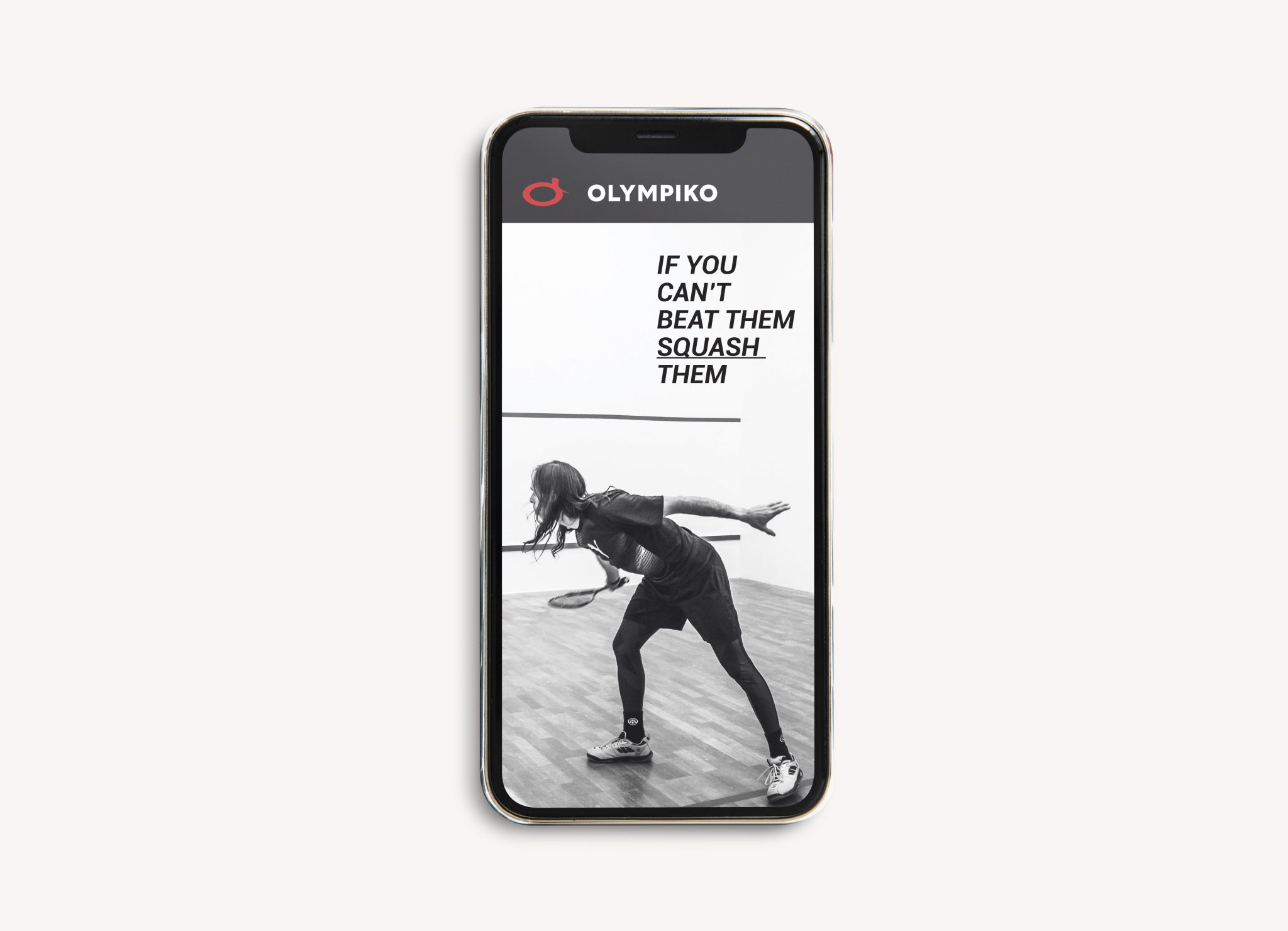 Olympiko mobile site mockup image